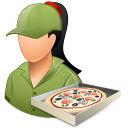 Occupations Pizza Deliveryman Female Light Icon