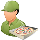 Occupations Pizza Deliveryman Male Light Icon