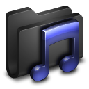 Music Black Folder Icon
