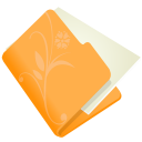 folder flower orange Icon