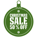 christmas sale 50 percent off Icon