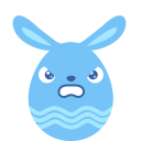 blue angry Icon