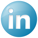 social linkedin button blue Icon