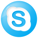 social skype button blue Icon
