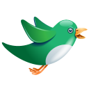 twitter bird flying green Icon