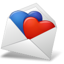 MailEnvelope Hearts BlueRed Icon
