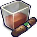 Brown Liquid Filled Glizass With Cigar Icon
