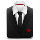 Manager Suit Black Tie Rose Icon