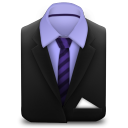 Manager Suit Purple Stripes Icon