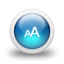 Glossy 3d blue fontsize Icon