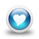 Glossy 3d blue heart Icon