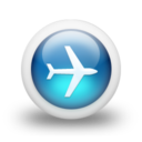 Glossy 3d blue plane Icon