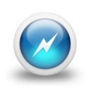 Glossy 3d blue power Icon