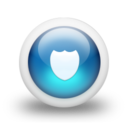 Glossy 3d blue shield Icon