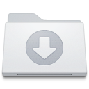 Folder Downloads White Icon