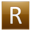 Letter R gold Icon