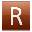 Letter R orange Icon
