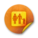 Orange sticker badges 085 Icon