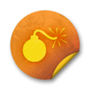 Orange sticker badges 281 Icon