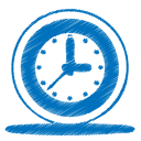 blue clock Icon