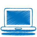 blue laptop Icon