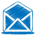 blue mail open Icon