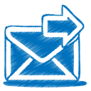 blue mail send Icon