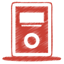 red mp3 player Icon