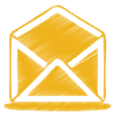 yellow mail open Icon