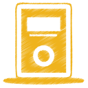 yellow mp3 player Icon