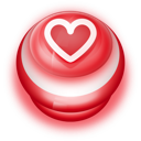 Button Red Love Heart Icon