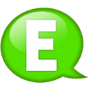 Speech balloon green e Icon