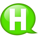 Speech balloon green h Icon