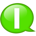 Speech balloon green i Icon