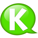 Speech balloon green k Icon