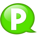 Speech balloon green p Icon