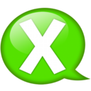 Speech balloon green x Icon