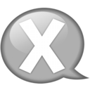 Speech balloon white x Icon