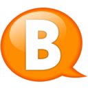 Speech balloon orange b Icon
