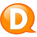 Speech balloon orange d Icon