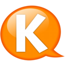Speech balloon orange k Icon