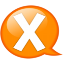 Speech balloon orange x Icon
