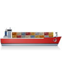 Container Ship Right Red Icon