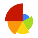 Area chart custom pie chart Icon