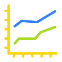 Planar chart double line chart Icon
