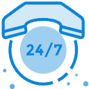 7 days, 24 hours, 24 hours, telephone consultation Icon