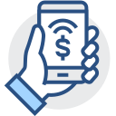 Mobile marketing, mobile money making, mobile account checking Icon