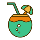 Linear summer cold drink cocktail Icon