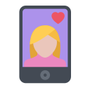 Heart female mobile phone Icon