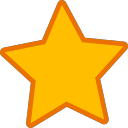 Yellow five stars, collection, favorite Icon